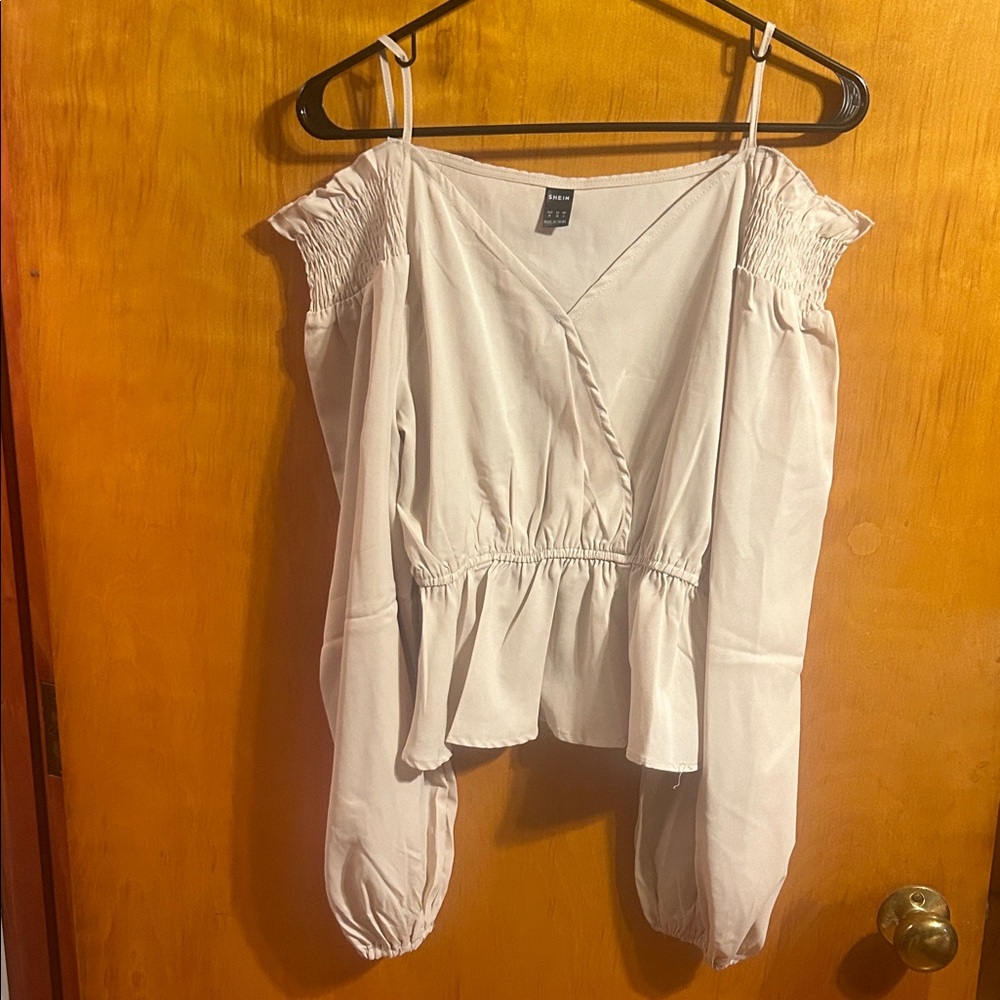 SHEIN Cream Long Sleeve Women's Top